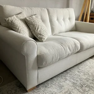 3 seater cream sofa - Image 3