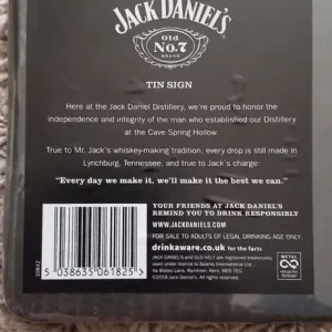 Jack Daniels tin sign. - Image 2