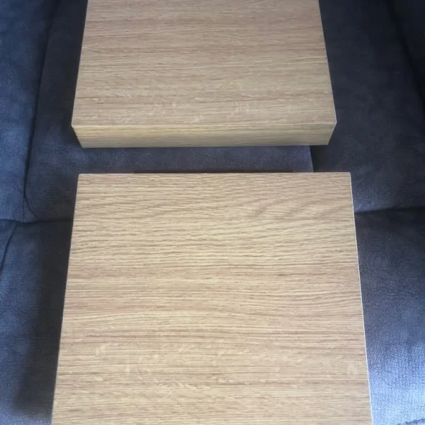 2x oak effect floating shelves