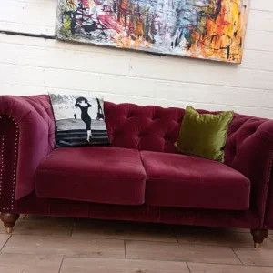 Swoon Winston 2 seater sofa in plum velvet RRP £2289 - Image 2
