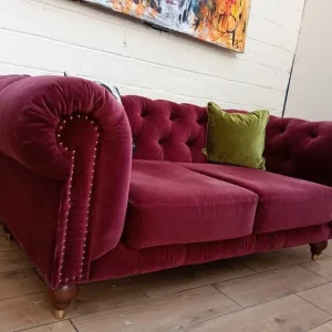 Swoon Winston 2 seater sofa in plum velvet RRP £2289