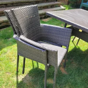 Rattan garden table with four chairs, delivery available - Image 5