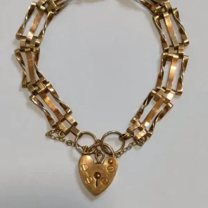 9ct Yellow Gold Gate Bracelet 8g - Image 4