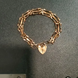 9ct Yellow Gold Gate Bracelet 8g