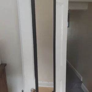 Mirror with white handles