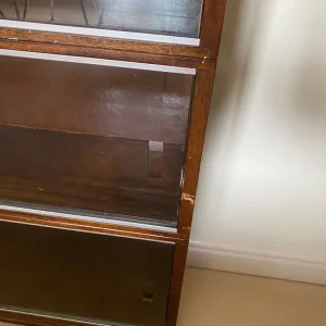 Minty Oxford 3 Tier Sectional Bookcase / Shelving & Glass Sliding Doors Like Globe Wernicke Vintage - Image 5
