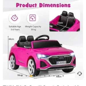 12V Kids Ride On Car with Remote Control and 4 Wheels Suspension - Image 2