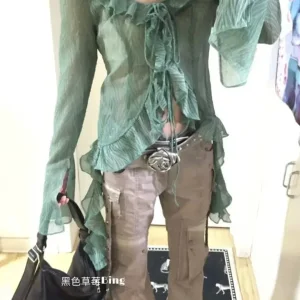 waist-cinching top blouse - Image 2