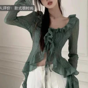 waist-cinching top blouse - Image 3