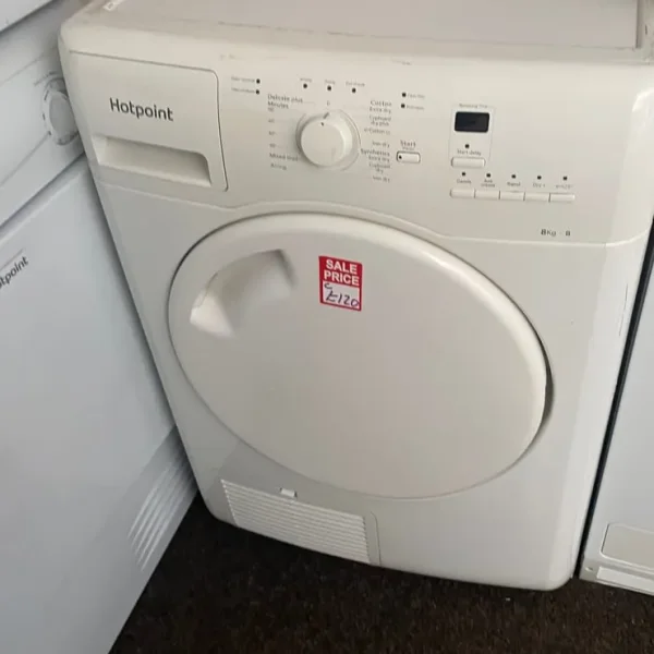 📞LARGE LOAD WHITE HOTPOINT CONDENSER TUMBLE DRYER