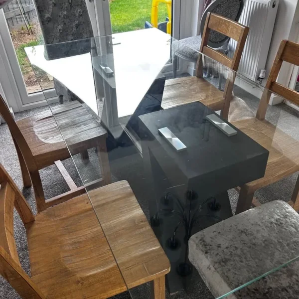 Glass dining table