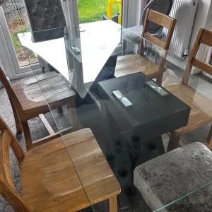 Glass dining table