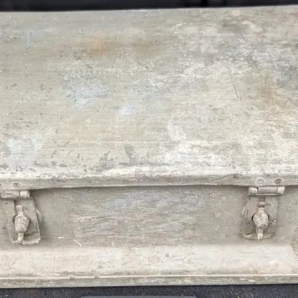 Vintage Heavy Metal Trunk Military Box Storage Chest Insulated Inner Box + Lid