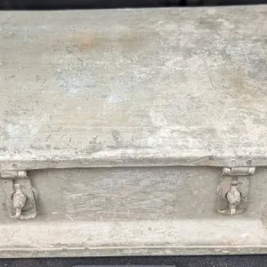 Vintage Heavy Metal Trunk Military Box Storage Chest Insulated Inner Box + Lid