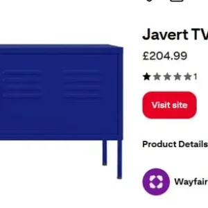 IKEA PS Cabinet/TV stand Blue, metal Length 118cm x Width40cm x Height63 cm - Image 3