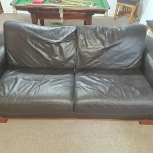 Leather Sofa Bed and Chair - Image 2