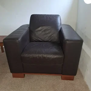 Leather Sofa Bed and Chair - Image 3