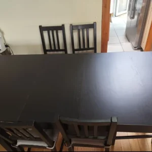 6 seater dinning table extendable to 8 seater plus 8 chairs - Image 3