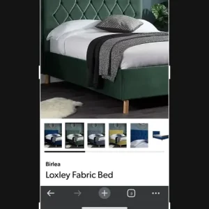 Green velvet Double bed - Image 5