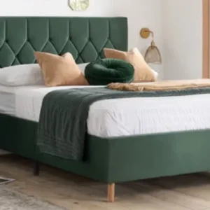 Green velvet Double bed