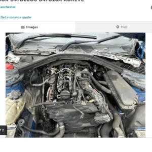 15-17 BMW 1 2 3 4 5 SERIES 2.0 DIESEL ENGINE BARE BLOCK AND GEARBOX B47D2000 B47D20A DRIVE