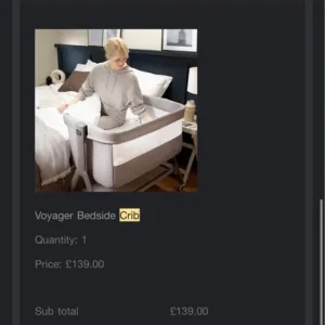 Silver Cross Voyager bedside crib cot - Image 5