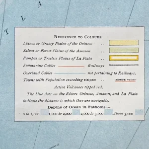 1880s Antique Victorian Atlas Large Map of South America Mason&Payne ~ 47cmx34cm - Image 4