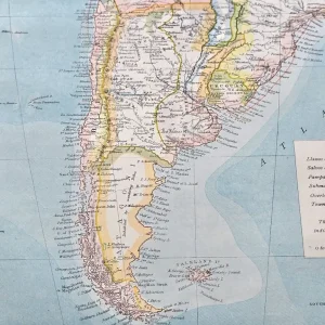 1880s Antique Victorian Atlas Large Map of South America Mason&Payne ~ 47cmx34cm