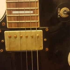 gould eagle 6 string black electric left handed les paul shape guitar - Image 4