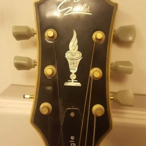 gould eagle 6 string black electric left handed les paul shape guitar - Image 5