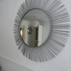 Large brushed chrome /silver /grey mirror - Image 2