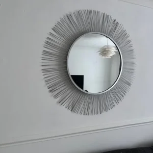 Large brushed chrome /silver /grey mirror