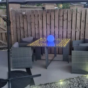 Cube Table & Seats with cushions & 2.5 metre Parasol & extras - Image 5