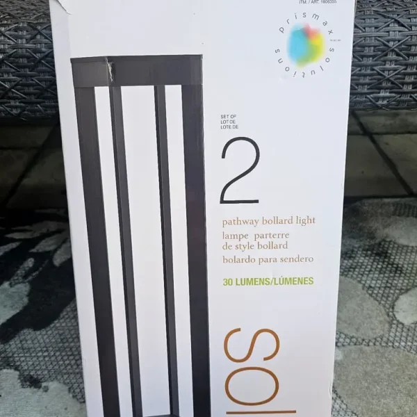 2 x modern garden bollard lights- NEW