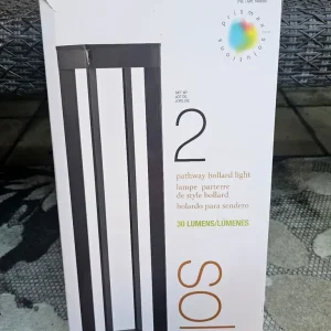 2 x modern garden bollard lights- NEW