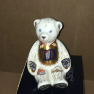 Extremely Rare Large Boxed Royal Crown Derby Alphabet Bear D Paperweight - Image 5