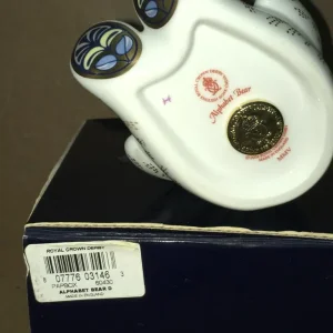 Extremely Rare Large Boxed Royal Crown Derby Alphabet Bear D Paperweight - Image 8
