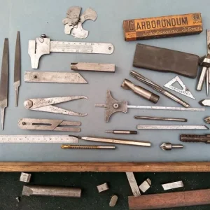 Antique Engineers Tool Chest Drawers + Tools. Oak - Image 6