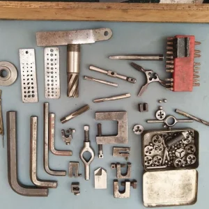 Antique Engineers Tool Chest Drawers + Tools. Oak - Image 7