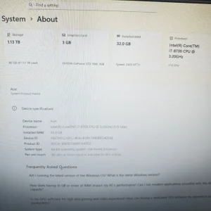 Full pc setup 8th gen intel 32GB ram Ddr4,1th hdd 240gb ssd windows 11 - Image 7