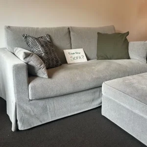 3 seater sofa with footstool - Image 2