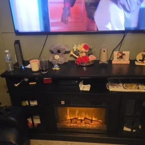 COSTWAY Electric Fireplace Insert TV Stand - Image 2