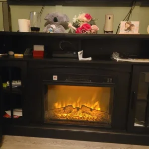 COSTWAY Electric Fireplace Insert TV Stand