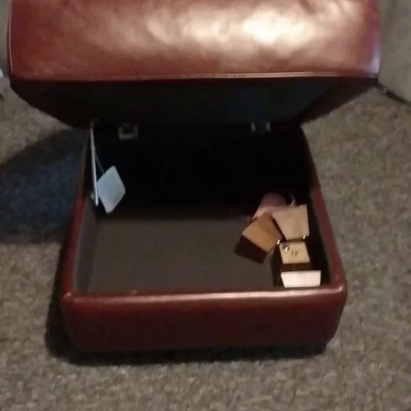 leather sofa with puffy