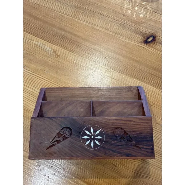 Letter rack / Desk tidy – hand carved