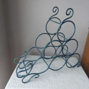 Decorative Green Metal Wine Rack - Image 2