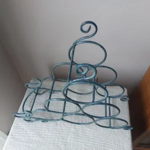 Decorative Green Metal Wine Rack - Image 3