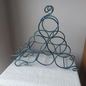 Decorative Green Metal Wine Rack - Image 7