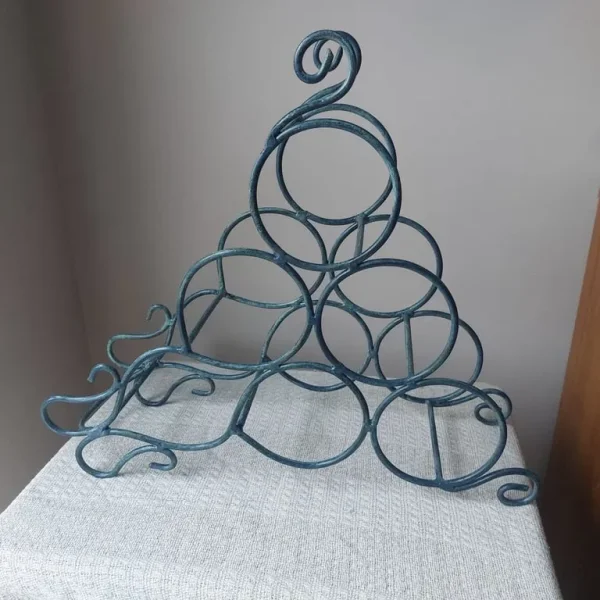 Decorative Green Metal Wine Rack