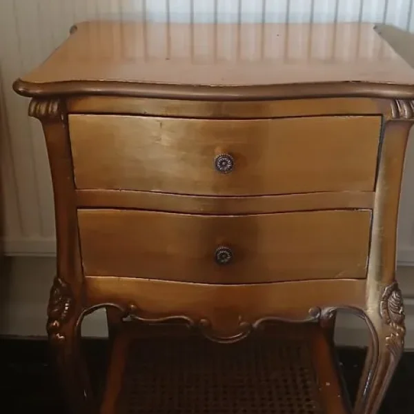 Gold leaf bedside cabinets x2